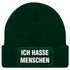 Herren Beanie mit Patch Strickmütze Spruch Sarkasmus Statement Ich hasse Menschen Aufdruck Lustig Mütze Männer Moonworks®preview