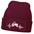 Herren Beanie mit Patch Strickmütze Traktor Herzschlag Aufdruck Landwirt Geschenk Bauer Mütze Männer Moonworks®preview