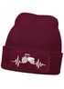 Herren Beanie mit Patch Strickmütze Traktor Herzschlag Aufdruck Landwirt Geschenk Bauer Mütze Männer Moonworks®preview