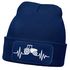 Herren Beanie mit Patch Strickmütze Traktor Herzschlag Aufdruck Landwirt Geschenk Bauer Mütze Männer Moonworks®preview