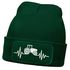 Herren Beanie mit Patch Strickmütze Traktor Herzschlag Aufdruck Landwirt Geschenk Bauer Mütze Männer Moonworks®preview