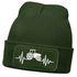 Herren Beanie mit Patch Strickmütze Traktor Herzschlag Aufdruck Landwirt Geschenk Bauer Mütze Männer Moonworks®preview