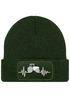 Herren Beanie mit Patch Strickmütze Traktor Herzschlag Aufdruck Landwirt Geschenk Bauer Mütze Männer Moonworks®preview