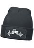 Herren Beanie mit Patch Strickmütze Traktor Herzschlag Aufdruck Landwirt Geschenk Bauer Mütze Männer Moonworks®preview
