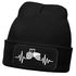 Herren Beanie mit Patch Strickmütze Traktor Herzschlag Aufdruck Landwirt Geschenk Bauer Mütze Männer Moonworks®preview