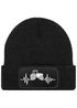Herren Beanie mit Patch Strickmütze Traktor Herzschlag Aufdruck Landwirt Geschenk Bauer Mütze Männer Moonworks®preview