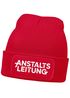 Herren Beanie Mütze mit Spruch | Anstaltsleitung | Strickmütze Aufdruck Schwarzer Humor Lustig Wintermütze Männer Moonworks®preview