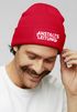 Herren Beanie Mütze mit Spruch | Anstaltsleitung | Strickmütze Aufdruck Schwarzer Humor Lustig Wintermütze Männer Moonworks®preview