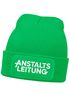 Herren Beanie Mütze mit Spruch | Anstaltsleitung | Strickmütze Aufdruck Schwarzer Humor Lustig Wintermütze Männer Moonworks®preview