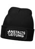 Herren Beanie Mütze mit Spruch | Anstaltsleitung | Strickmütze Aufdruck Schwarzer Humor Lustig Wintermütze Männer Moonworks®preview