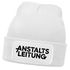 Herren Beanie Mütze mit Spruch | Anstaltsleitung | Strickmütze Aufdruck Schwarzer Humor Lustig Wintermütze Männer Moonworks®preview