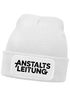 Herren Beanie Mütze mit Spruch | Anstaltsleitung | Strickmütze Aufdruck Schwarzer Humor Lustig Wintermütze Männer Moonworks®preview