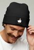 Herren Beanie Patch Aufdruck Gans Mittelfinger Statement Strickmütze Männer Accessoires Streetwear Moonworks®preview