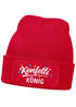 Herren Beanie Patch - Design Konfetti König - Strickmütze mit Spruch Aufdruck Fasching Karneval Lustig Mütze Männer Moonworks®preview