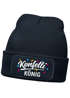 Herren Beanie Patch - Design Konfetti König - Strickmütze mit Spruch Aufdruck Fasching Karneval Lustig Mütze Männer Moonworks®preview