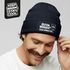 Herren Beanie Patch Grafik Print Eule Strickmütze mit Spruch Guten Morgen Aufdruck Lustig Mütze Männer Moonworks®preview