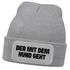 Herren Beanie Patch Spruch Gassi gehen Strickmütze mit Spruch Hundeliebhaber Aufdruck Lustig Mütze Männer Moonworks®preview