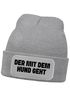 Herren Beanie Patch Spruch Gassi gehen Strickmütze mit Spruch Hundeliebhaber Aufdruck Lustig Mütze Männer Moonworks®preview