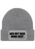 Herren Beanie Patch Spruch Gassi gehen Strickmütze mit Spruch Hundeliebhaber Aufdruck Lustig Mütze Männer Moonworks®preview