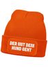 Herren Beanie Patch Spruch Gassi gehen Strickmütze mit Spruch Hundeliebhaber Aufdruck Lustig Mütze Männer Moonworks®preview