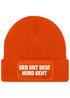 Herren Beanie Patch Spruch Gassi gehen Strickmütze mit Spruch Hundeliebhaber Aufdruck Lustig Mütze Männer Moonworks®preview