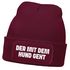 Herren Beanie Patch Spruch Gassi gehen Strickmütze mit Spruch Hundeliebhaber Aufdruck Lustig Mütze Männer Moonworks®preview