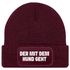 Herren Beanie Patch Spruch Gassi gehen Strickmütze mit Spruch Hundeliebhaber Aufdruck Lustig Mütze Männer Moonworks®preview