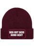 Herren Beanie Patch Spruch Gassi gehen Strickmütze mit Spruch Hundeliebhaber Aufdruck Lustig Mütze Männer Moonworks®preview