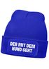 Herren Beanie Patch Spruch Gassi gehen Strickmütze mit Spruch Hundeliebhaber Aufdruck Lustig Mütze Männer Moonworks®preview