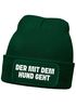 Herren Beanie Patch Spruch Gassi gehen Strickmütze mit Spruch Hundeliebhaber Aufdruck Lustig Mütze Männer Moonworks®preview