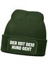 Herren Beanie Patch Spruch Gassi gehen Strickmütze mit Spruch Hundeliebhaber Aufdruck Lustig Mütze Männer Moonworks®preview