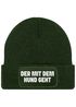 Herren Beanie Patch Spruch Gassi gehen Strickmütze mit Spruch Hundeliebhaber Aufdruck Lustig Mütze Männer Moonworks®preview