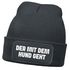 Herren Beanie Patch Spruch Gassi gehen Strickmütze mit Spruch Hundeliebhaber Aufdruck Lustig Mütze Männer Moonworks®preview