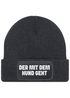 Herren Beanie Patch Spruch Gassi gehen Strickmütze mit Spruch Hundeliebhaber Aufdruck Lustig Mütze Männer Moonworks®preview