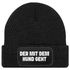 Herren Beanie Patch Spruch Gassi gehen Strickmütze mit Spruch Hundeliebhaber Aufdruck Lustig Mütze Männer Moonworks®preview