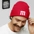 Herren Beanie Patch Strickmütze mit Buchstabe M Aufdruck Fasching Karneval Lustig Mütze Männer Moonworks®preview