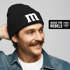 Herren Beanie Patch Strickmütze mit Buchstabe M Aufdruck Fasching Karneval Lustig Mütze Männer Moonworks®preview