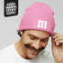 Herren Beanie Patch Strickmütze mit Buchstabe M Aufdruck Fasching Karneval Lustig Mütze Männer Moonworks®preview