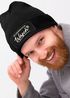 Herren Beanie Patch Strickmütze mit Spruch Lustig Servus Lederhose in der Wäsche Outfit für das Oktoberfest Männer Moonworks®preview