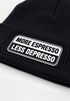 Herren Beanie Patch Strickmütze mit Spruch More Espresso Aufdruck Lustig Mütze Männer Moonworks®preview