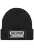 Herren Beanie Patch Strickmütze mit Spruch More Espresso Aufdruck Lustig Mütze Männer Moonworks®preview