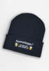 Herren Beanie Patch Strickmütze mit Spruch Narrenkappe Aufdruck Fasching Karneval Lustig Mütze Männer Moonworks®preview