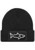 Herren Beanie Wintermütze Hai Patch Aufdruck Print Strickmütze Männer Rippstrick Neverless®preview