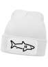 Herren Beanie Wintermütze Hai Patch Aufdruck Print Strickmütze Männer Rippstrick Neverless®preview