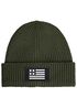 Herren Beanie Wintermütze mit Patch Amerika Flagge Aufdruck Print Strickmütze Rippstrick Neverless®preview