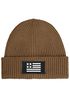 Herren Beanie Wintermütze mit Patch Amerika Flagge Aufdruck Print Strickmütze Rippstrick Neverless®preview