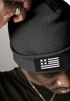 Herren Beanie Wintermütze mit Patch Amerika Flagge Aufdruck Print Strickmütze Rippstrick Neverless®preview