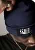 Herren Beanie Wintermütze mit Patch Amerika Flagge Aufdruck Print Strickmütze Rippstrick Neverless®preview