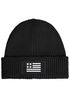 Herren Beanie Wintermütze mit Patch Amerika Flagge Aufdruck Print Strickmütze Rippstrick Neverless®preview