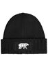 Herren Beanie Wintermütze mit Patch Bär Lineart Polygon Natur Aufdruck Print Strickmütze Rippstrick Outdoor Fashion Neverless®preview